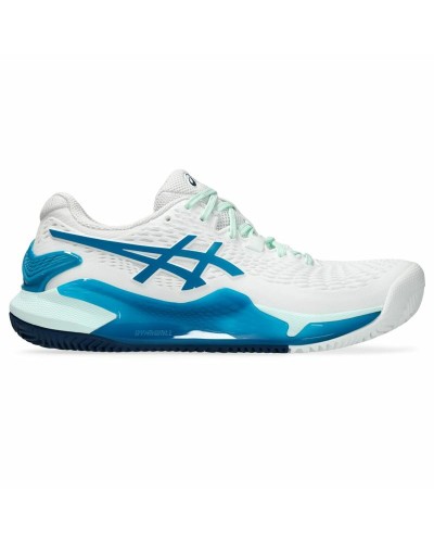Asics Gel-Resolution 9 Clay Femme - Chaussures Tennis Terre Battue - Blanc
