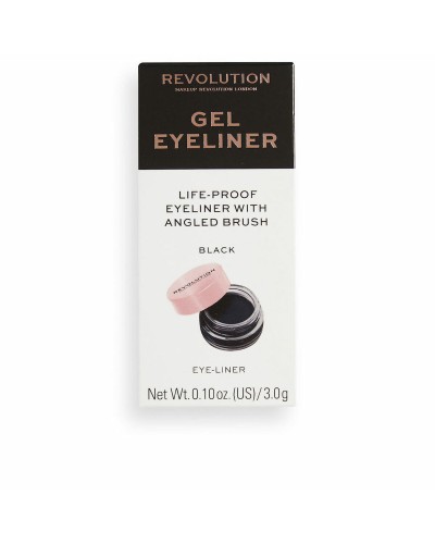 Revolution Gel Eyeliner Negro - Maquillaje Profesional Larga Duración 3g
