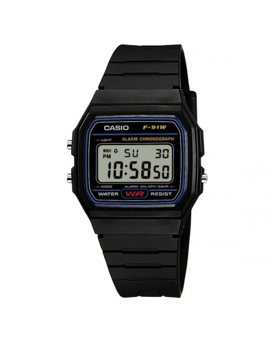 Unisex kellot Casio F-91W-1YEG Musta (Ø 35 mm)