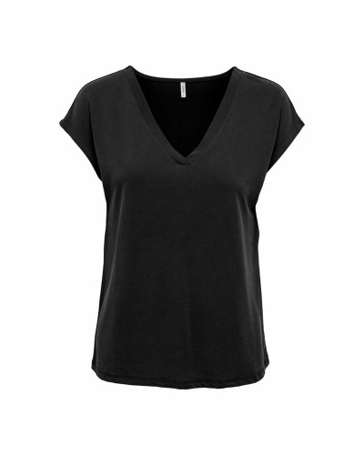 Only Women's T-Shirt Onlfree Life V-Neck Black - Short Sleeves
