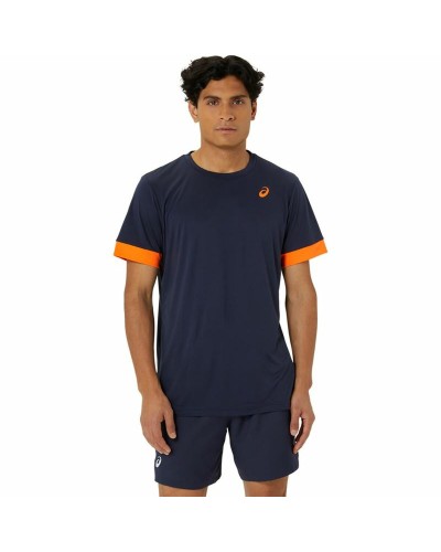 Sport T-shirt Korte Mouwen Asics Court Ss Top Blauw Marineblauw Tennis