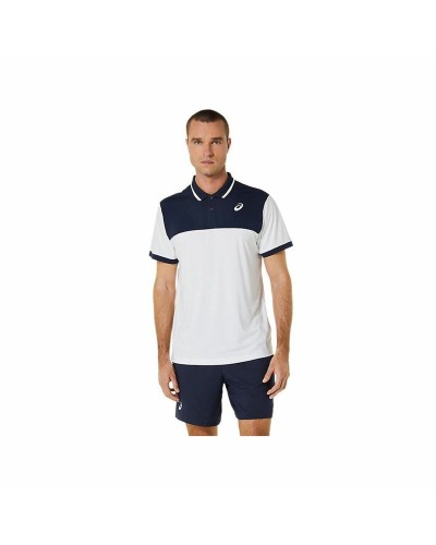 Asics Court Polo Herren Weiß - Kurzarm Atmungsaktiv Tennis/Padel
