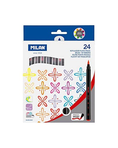 Milan Set Rotuladores Multicolor 24 Piezas - Ideales para Dibujo y Escritura

