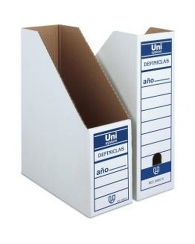 Unipapel Porte-revues Blanc Carton - 12 Pcs - 33,5x26x10cm - Archivage Bureau
