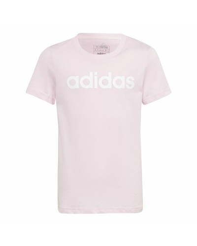 T-Shirt met Korte Mouwen voor kinderen Adidas G Lin T Roze