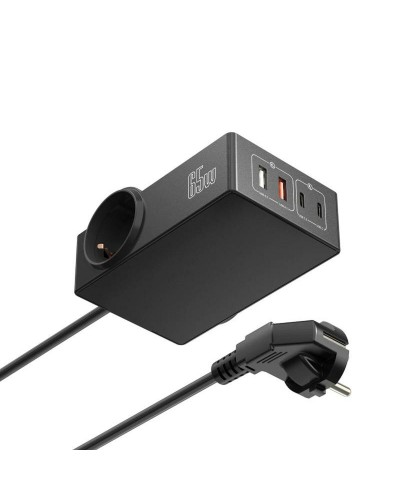 Ewent EW3992 Cargador Portátil 65W - Alimentador Universal para Portátiles y Dispositivos
