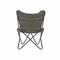 Poltrona DKD Home Decor Moderna | Giallo, Bianco, Nero | Ferro | Salotto