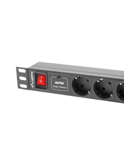 Multipresa 7 Prese con Interruttore Lanberg PDU-07F-0200-IEC-BK 2500 W 220-250 V 10 A