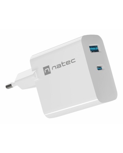 Natec Fast Charger 65W - White, USB-C Power Delivery - Wall
