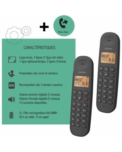 Landline Telephone Logicom DECT ILOA 250 DUO Black