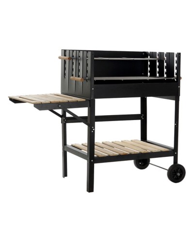 Kolgrill med hjul DKD Home Decor Svart Naturell Metall Stål 113 x 51 x 97 cm (113 x 51 x 97 cm)