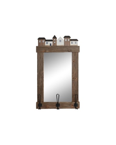 Seinäpeili DKD Home Decor Vanhahtava viimeistely Kristalli Metalli Ruskea (40 x 9 x 68 cm)