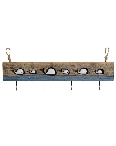 DKD Home Decor Appendiabiti da Parete in Metallo e Legno Finitura Invecchiata (85 x 4 x 33 cm)