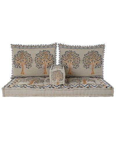 Leunstoel DKD Home Decor Geel Blauw Beige 145 x 76 x 1 cm