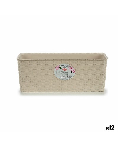 Pot de Balcon 15,5x13,5x38,5cm Beige Stefanplast - Lot de 12
