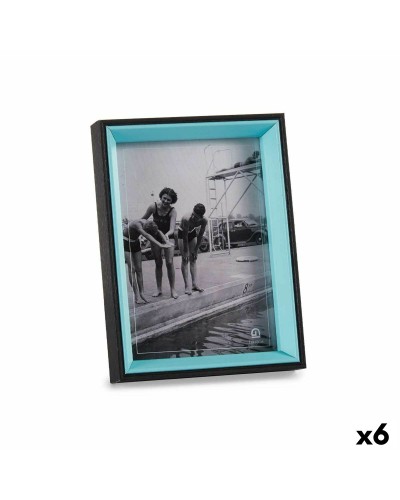 Porte-photos élégant en cristal noir bleu avec cadre en bois MDF (6 unités, 3 x 20 x 15 cm)
