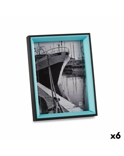 Cadre Photo en Cristal Bleu et Noir (17x22x3cm) - Lot de 6
