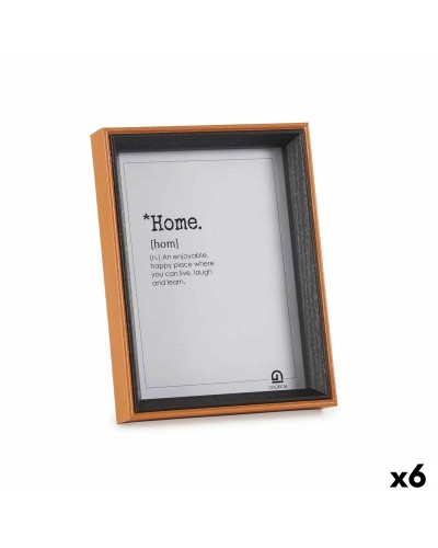 Fotoram Glas Svart Brun Trä MDF (17 x 22 x 3 cm) (6 antal)