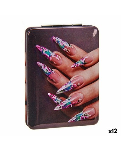 Vergrotende Spiegel Opvouwbaar Nagels (2,5 x 8,5 x 6,2 cm) (12 Stuks)