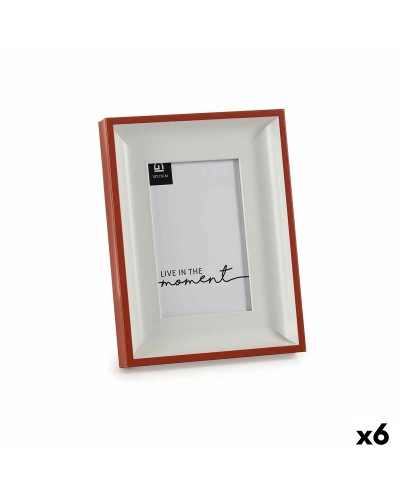Fotolijsten Kristal Rood Wit Plastic (2,5 x 21 x 16 cm) (6 Stuks)