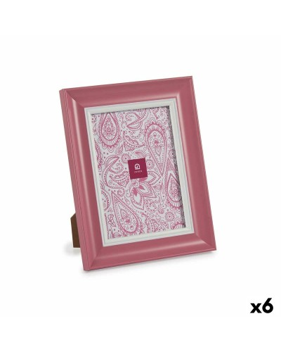 Cornice Portafoto in Plastica Cristallo Rosa (6 pz.) | 2 x 24 x 19 cm
