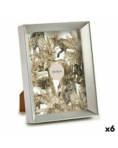 Cornice Portafoto Argentata in Plastica e Vetro, 6 Pezzi (15,2 x 3,5 x 20,2 cm)