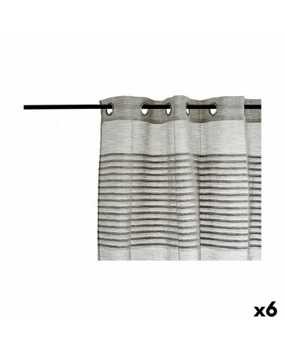 Cortinas de Rayas Grises (140 x 260 cm) | Juego de 6
