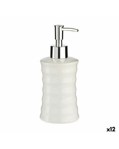 Tvåldispenser Vågor Keramik Metall Vit (260 ml) (12 antal)