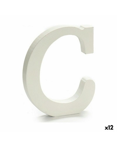 Brief C Hout Wit (1,8 x 21 x 17 cm) (12 Stuks)