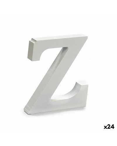 Weißer Holzbuchstabe Z (2x16x14,5 cm) für künstlerische Dekorationen (24 Stück)
