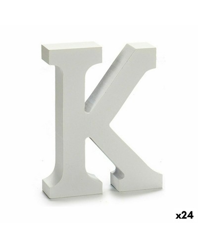 Letras de Madera Blancas K, 2x16x14,5 cm (24 unidades) para Decoraciones
