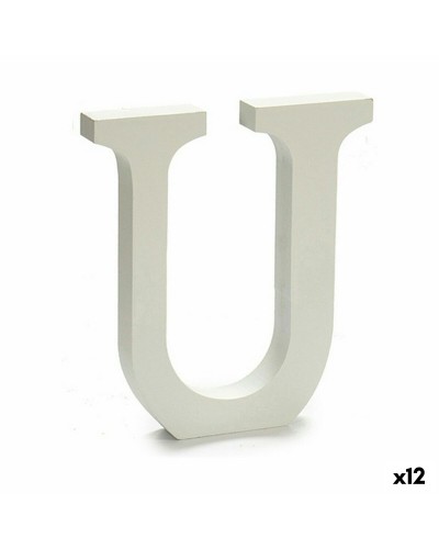 Brief U Hout Wit (1,8 x 21 x 17 cm) (12 Stuks)