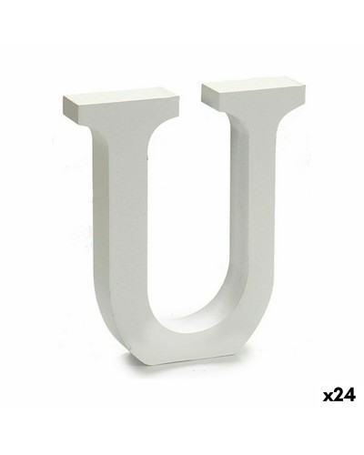 Brief U Hout Wit (2 x 16 x 14,5 cm) (24 Stuks)