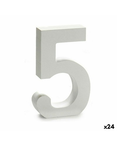 Números de Madera Blanca (2 x 16 x 14,5 cm) - Paquete de 24
