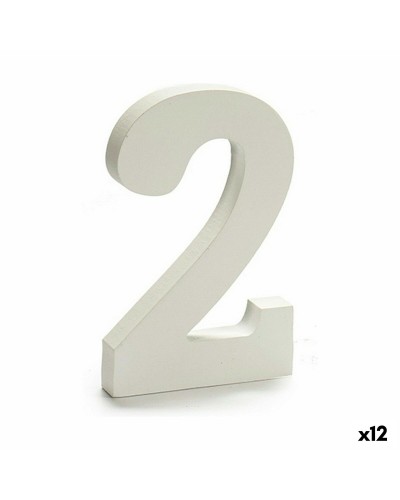 Numerot 2 Puu Valkoinen (1,8 x 21 x 17 cm) (12 osaa)