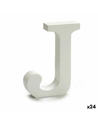 Brev J (24 antal) Vit Trä 2 x 11 cm