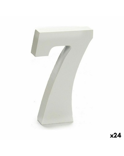 Cijfer 7 Hout Wit (2 x 16 x 14,5 cm) (24 Stuks)
