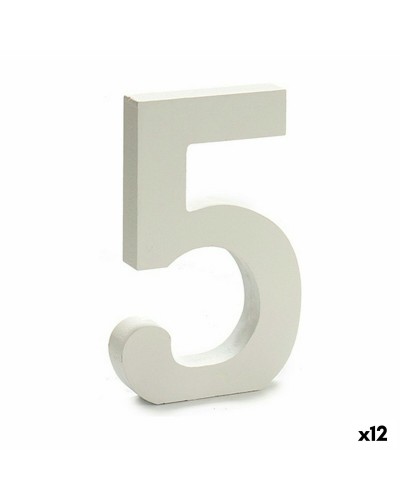 Numerot 5 Puu Valkoinen (1,8 x 21 x 17 cm) (12 osaa)