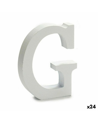 Brief G Hout Wit (2 x 16 x 14,5 cm) (24 Stuks)