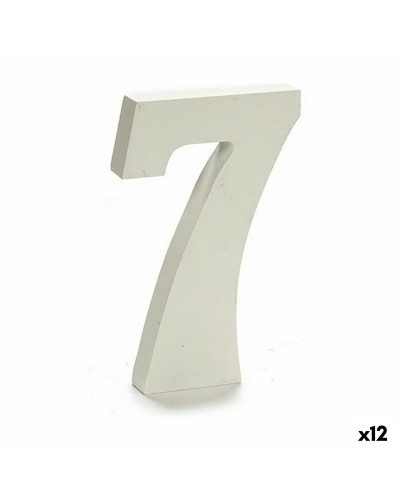 Siffror 7 Trä Vit (1,8 x 21 x 17 cm) (12 antal)