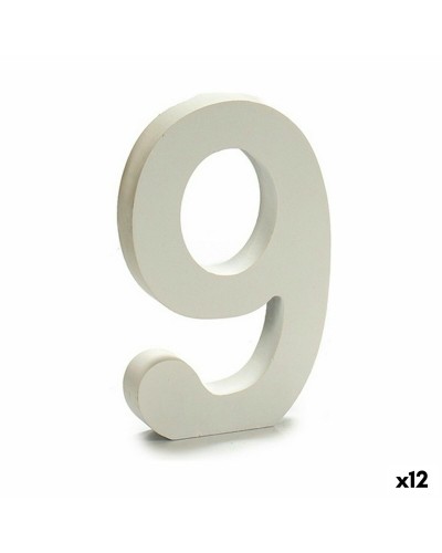 Numerot 9 Puu Valkoinen (1,8 x 21 x 17 cm) (12 osaa)