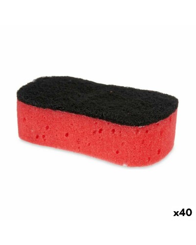 Abrasive Sponge Black/Red Fiber 7.3x4x12.3cm, Pack of 40
