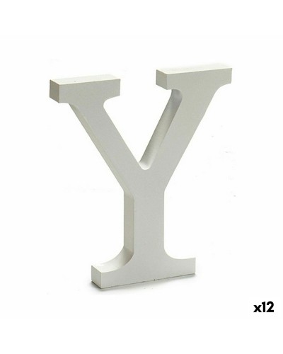 Letra Y de Madera Blanca Decorativa (12 Unidades)
