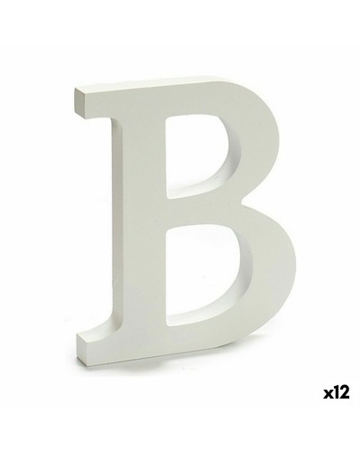 Brief B Hout Wit (1,8 x 21 x 17 cm) (12 Stuks)