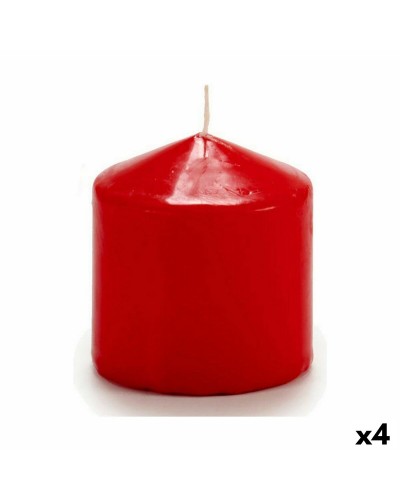 Candele Rosso H7 x L8 x P7 cm, Confezione da 4