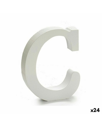 Kirjain C (24 osaa) Valkoinen Puu 2 x 11 cm