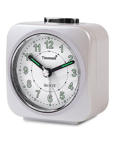 Timemark Réveil Silencieux Analogique avec Son et Mode Nuit, Blanc
