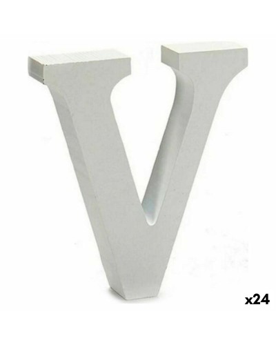 Lettera V in Legno Bianco da 11 cm (24 Pezzi)