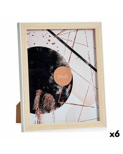 Fotolijsten Hout Bruin Wit Plastic Glas (22,6 x 2 x 27,6 cm) (6 Stuks)