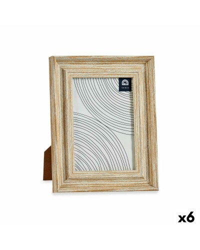 Cornice Portafoto in Cristallo Dorato e Legno Marrone (19 x 2 x 24 cm), Confezione da 6